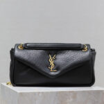 Saint Laurent Calypso Small In Plunged Lambskin Black